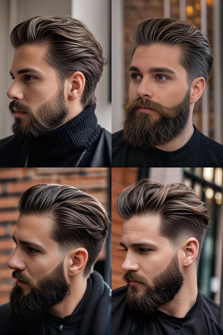 Bold Brushed Back Hair Beard Combo