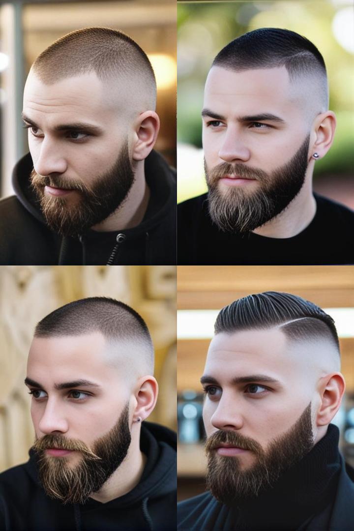 Classic Buzz Cut Trimmed Beard Look