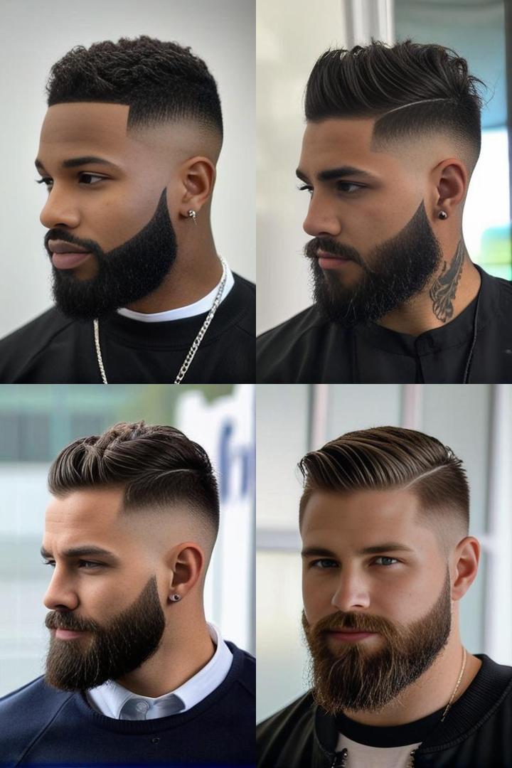 Grown Out Short Hair Beard Fade