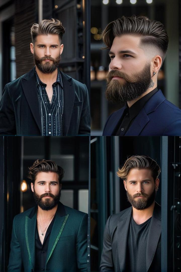 Long Wavy Hair Short Beard Combo