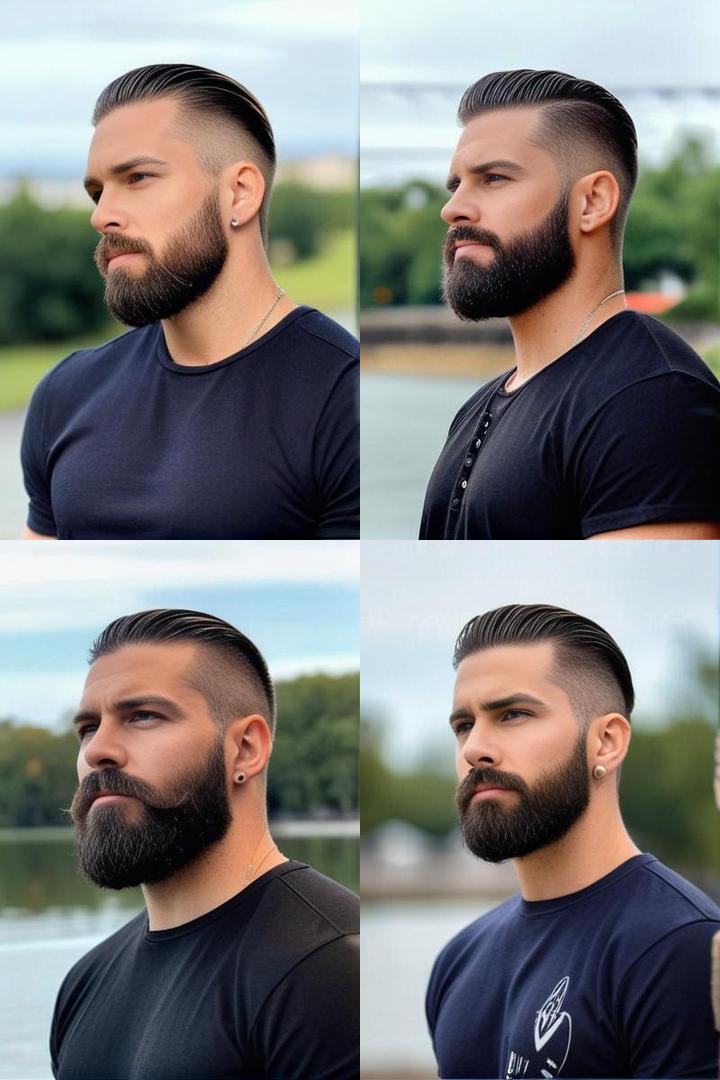 Polished Slicked Back Top Angular Beard