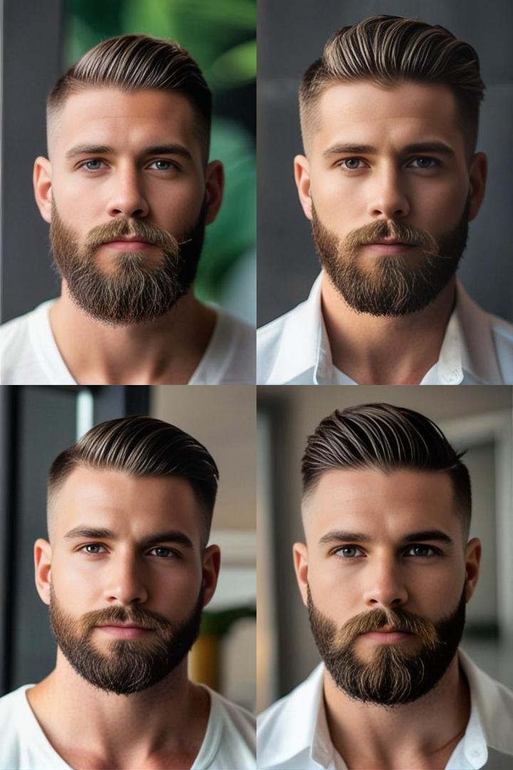 Refined Short Hair Beard Look