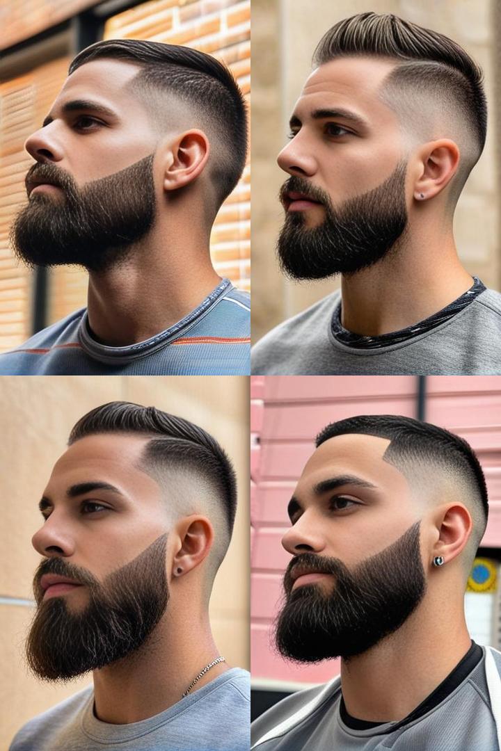 Sharp Beard Outline With Short Hair