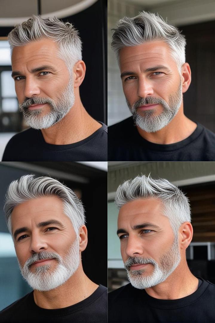 Stylish Gray Hair Beard