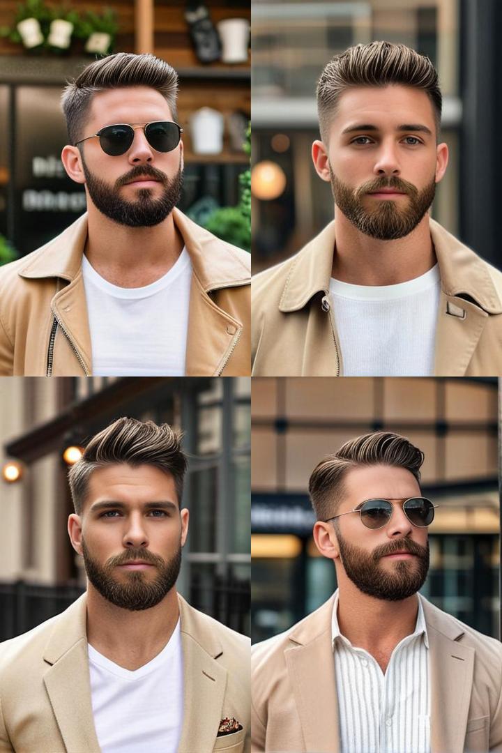 Stylish Ivy League Cut And Beard Combo