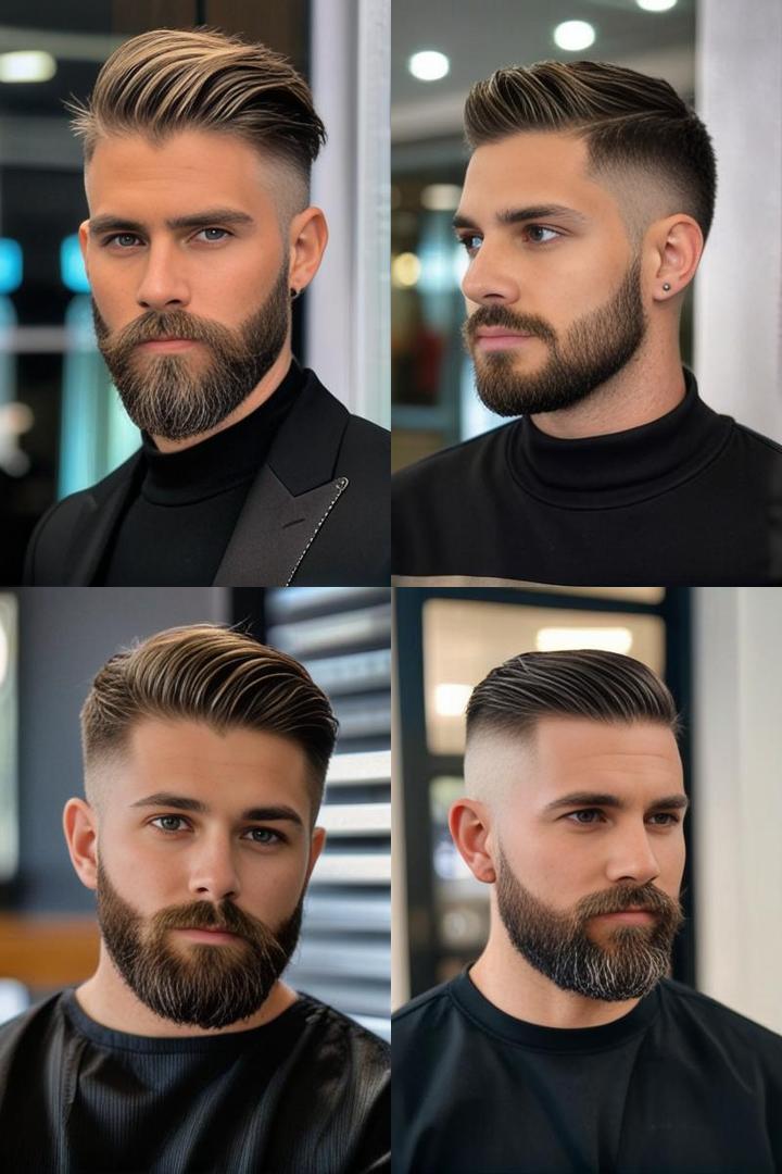 Textured Crop Faded Beard Combo