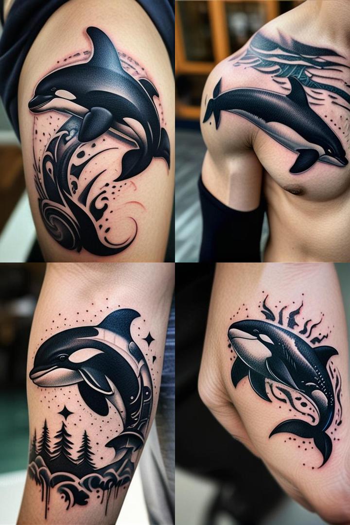 Polynesian Style Orca Tattoo For Men