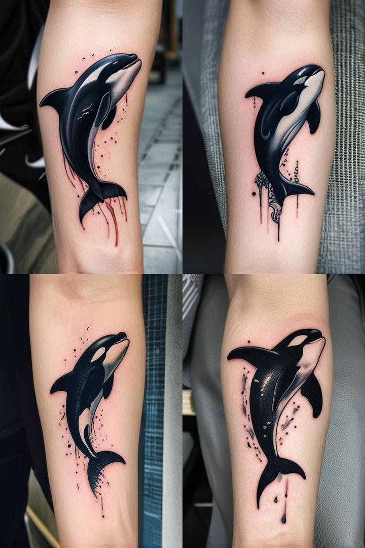 Sleek Orca Leap Tattoo For Men