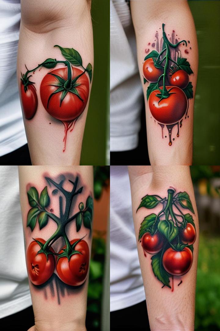 Culinary Tomato Tattoo For Men