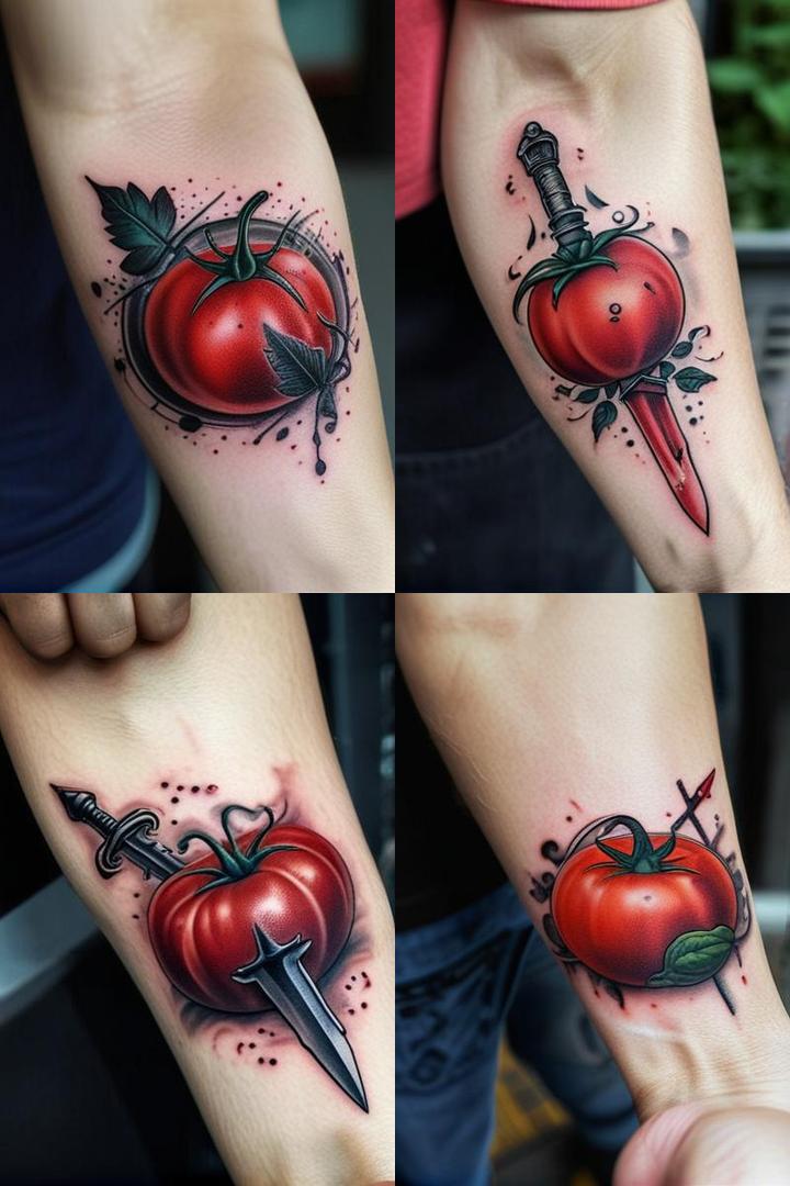 Tomato Dagger Tattoo For Men